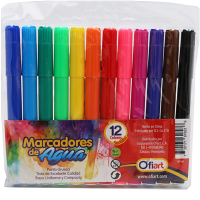 Marcadores de Agua 12 colores 